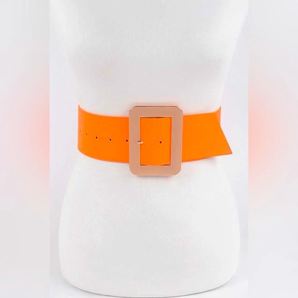 Neon Vegan Leather Waist Statement Belt